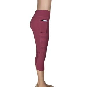women mesh patchwork sport Capri Leggings High Waist Sport Wear